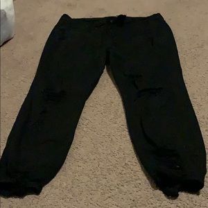 Black distressed/ripped skinny jeans